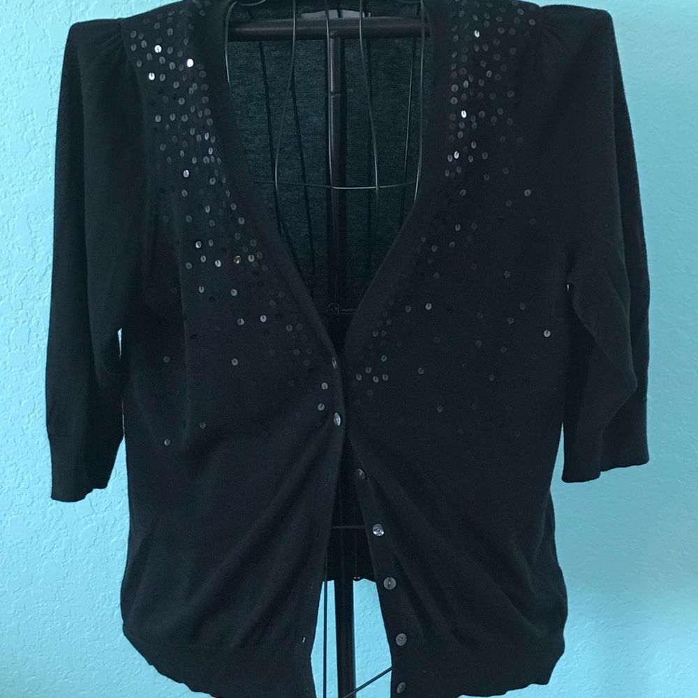Old Navy Black Sequin Cardigan